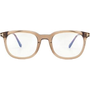 Tom Ford Eyeglasses FT 5904 -B 045 Shiny Transparent Brown, t Logo/Blue Bloc