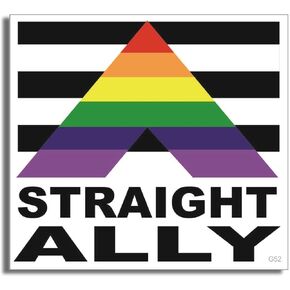 GEAR TATZ - حليف مستقيم - مغنطيس Car Car LGBTQ - 3.25 × 3.25 بوصة - مصنوعة بشكل احترافي في الولايات المتحدة الأمريكية - شارات مغناطيسية