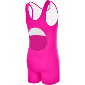 Girls Swimsuit Sleeveless Bathing Suits Back Cutout Summer Swimwear with Removable Chest pad 6-14 Years