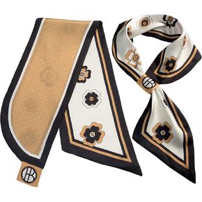 27.6"x 5.9" Neck and Shoulder Neckerchief Accessories Printed Fashion Silk Scarf for Women