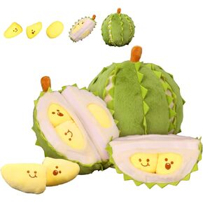 Creative Detachable Durian Plush Toy, Fruit Durian Plush Toy, Decompression Durian Toy, Durian Plush Pillow, Cute Peeling Durian Plush Doll (Musang King-11.81 in)