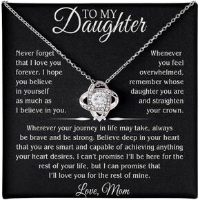 To My Daughter Necklace - Mom & Dad Gifts for Daughter's Birthday & Christmas