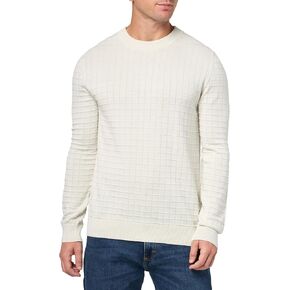 Hugo Men Grid Pattern Cotton Cotton Sweater