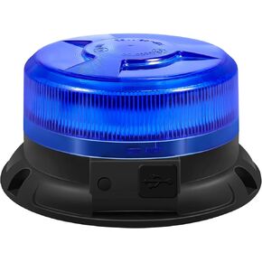 AnTom Magnetic Wireless Strobe Light, Waterproof Rechargeable Blue LED Beacon Lights for Trucks, Vehicle Emergency Flashing Warning, forklifts,Tractors,Golf Carts,Cars