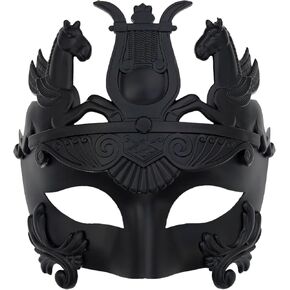 Ubauta Roman Gladiator Masquerade Mask: Half-Face for Adults - Perfect for Halloween Costumes Mardi Gras Carnival Parties