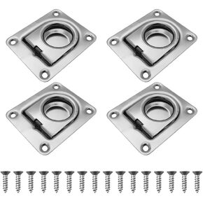 Dongker Rescound Down Down D حلقات D ، 4 PCS فولاذ مقاوم للصدأ Flush Mount