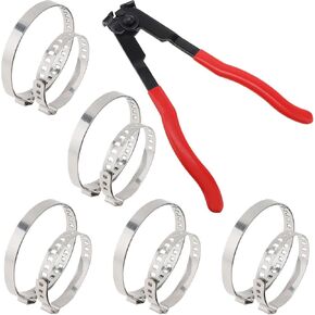 CV Boot Clamp Pliers with 10 Stainless Steel Adjustable Shaft Inside and Outside Crimp Bands, Boot Clamp Tool Repair Accessories for Most Cars