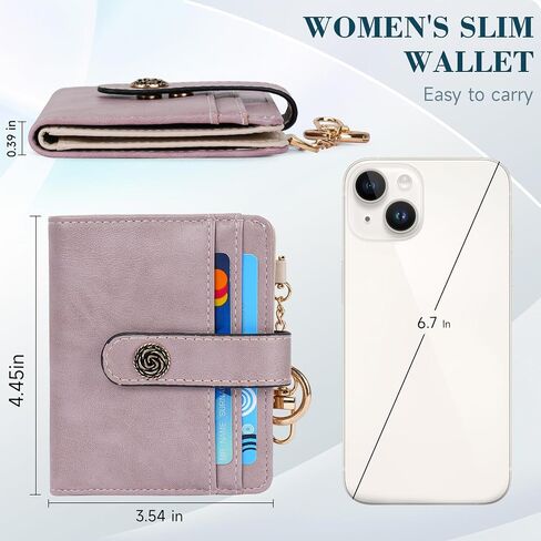 Aphison محفظة صغيرة محفظة RFID حظر الجلود نحيف محفظة سيدات BIFOLD مع جيب عملة بطاقة ائتمان بطاقة الائتمان in Kuwait
