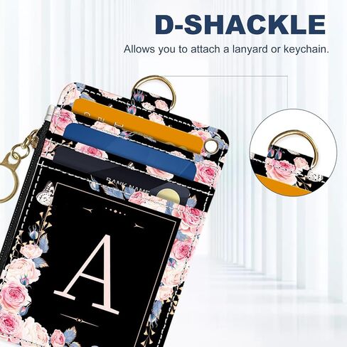 حامل بطاقة ائتمان ضئيلة محفظة ، رسالة أولية C ، محفظة RFID Women Cute Small Monit Pocket Wallet with zipper ، Pu Thine Travel Rfid Card Card Window in Saudi Arabia
