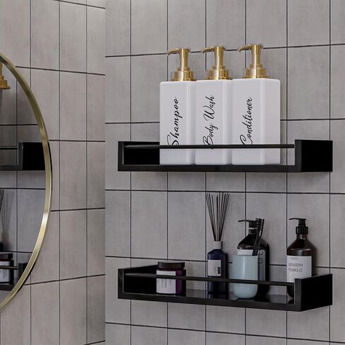 Akalin Refillable Shampoo and Conditioner Bottles, 16oz White and Gold Soap Dispenser Bathroom, Shampoo and Conditioner Dispenser for Bathroom Lotion Body Wash Massage Oils (White) in Saudi Arabia