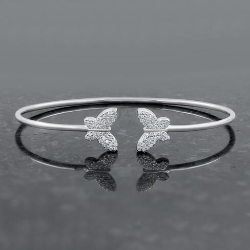 Tishavi GRA معتمد من Moissanite Bangle 925 Sterling Silver White Gold مطلية مفتوحة للنساء ، 0.85-1.50 CTS Moissanite Cuff Pracelets الذكرى السنوية in Kuwait
