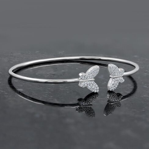 Tishavi GRA معتمد من Moissanite Bangle 925 Sterling Silver White Gold مطلية مفتوحة للنساء ، 0.85-1.50 CTS Moissanite Cuff Pracelets الذكرى السنوية in Kuwait