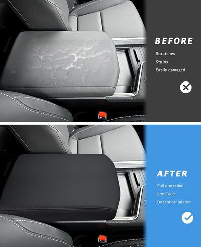 INTGET for 2024 2025 Lexus GX 550 Center Console Cover Leather with Thin Pad Center Arm Rest Cover Middle Console Protector for Lexus GX 550 Accessories 2024 2025 (Black Stitches) in Saudi Arabia