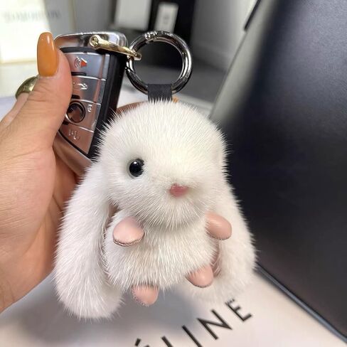 Cute Long Ears Rabbit Bunny keychain Plush Rabbit Fluffy Rabbit Key Ring Bag Charm Purse Pendant in Saudi Arabia