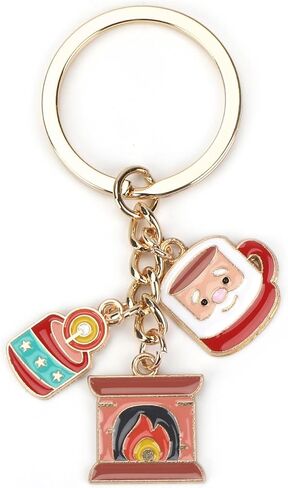 Merry Christmas Keychain,Featuring Bell,Tree,Santa,Elk for Son,Boyfriend,Husband,Dad,Daughter,Wife,Mom in Saudi Arabia