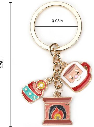 Merry Christmas Keychain,Featuring Bell,Tree,Santa,Elk for Son,Boyfriend,Husband,Dad,Daughter,Wife,Mom in Saudi Arabia