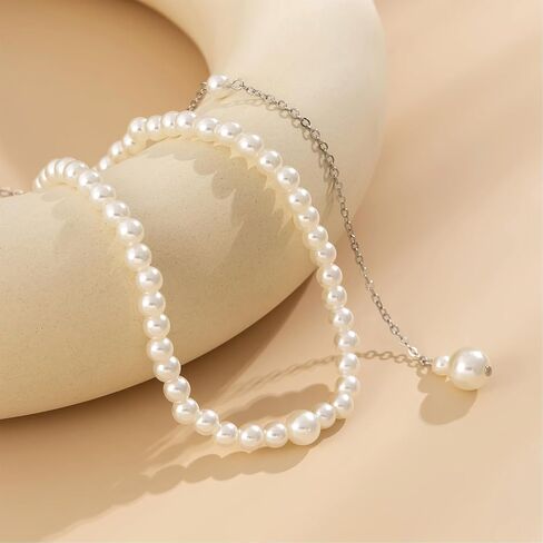 Sexy Back Chain for Women Bridal Wedding Backdrop Necklaces Crystal Pearl Back Necklace for Backless Dress Simple Summer Body Chain Jewelry in Saudi Arabia
