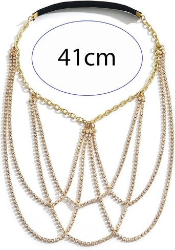 Rhinestone Tassel Thigh Chain Jewelry,Multi-layered Crystal Leg Chain,Sexy Adjustable Rhinestone Layered Thigh Body Chain Jewelry for Women in Saudi Arabia