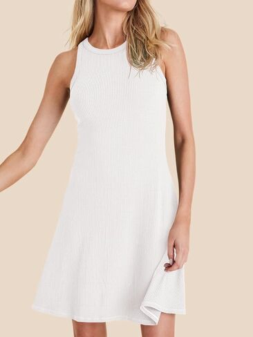 Wenrine Womens Summer Summer Tank Dress Dress مضلع متماسك أكمام in Kuwait