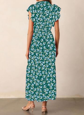 Blencot Womens Floral Maxi Dresses Disual Flowy Boho Dresses Summer Shulk Short in Kuwait