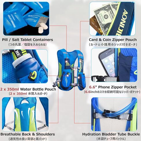 Azarxis BPA Free Water Bottles Flask Leakproof 250ml with Clip for Running Hydration Belt Waist Packs for Triathlon Marathon Hiking Cycling Climbing Runner (250ml/8.5oz with Clip) in Kuwait