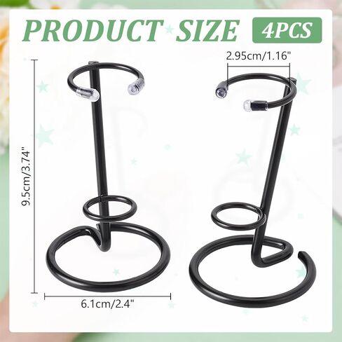 NBEADS 4 Pcs Small Crystal Wand Display Stand, Iron Arms Display Stand Display Easel Holder for Small Gemstones Crystal Mineral Agate 2.4x3.7 inch, Black in Kuwait