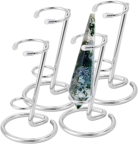 NBEADS 4 Pcs Small Crystal Wand Display Stand, Iron Arms Display Stand Display Easel Holder for Small Gemstones Crystal Mineral Agate 2.4x3.7 inch, Black in Kuwait