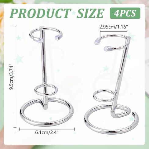 NBEADS 4 Pcs Small Crystal Wand Display Stand, Iron Arms Display Stand Display Easel Holder for Small Gemstones Crystal Mineral Agate 2.4x3.7 inch, Black in Kuwait