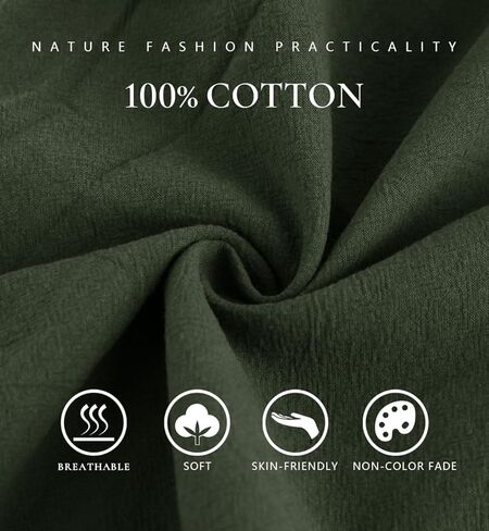 Les umes Womens Elastic Waist Casual Pants Cotton Wide Leg Summer Harem Ankle Trousers with Pockets in Kuwait