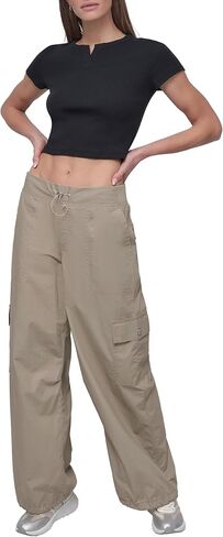 DKNY womens Wide Leg Adjustable Waistcord Cargo Pant in Saudi Arabia