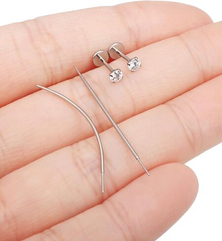 F136 Titanium 20/18/16g غير مراتية عاهرة الظهر أقراط الأقطاب أنف أنف Lip Labret Medusa Monroe Percing Jewelry مع تفتق للنساء الرجال in Kuwait
