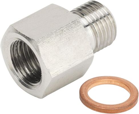 Pressure Gauge Sender Adapter 1/8in NPT Female to M10 x1.0 Male Stainless Steel Oil Reducer Adapter Pressure Gauge Adapter with Washer in Saudi Arabia