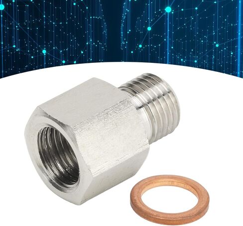Pressure Gauge Sender Adapter 1/8in NPT Female to M10 x1.0 Male Stainless Steel Oil Reducer Adapter Pressure Gauge Adapter with Washer in Saudi Arabia
