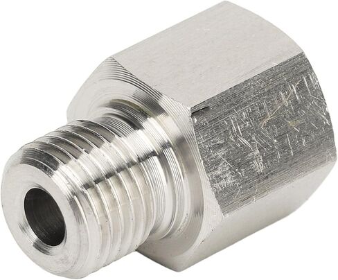 Pressure Gauge Sender Adapter 1/8in NPT Female to M10 x1.0 Male Stainless Steel Oil Reducer Adapter Pressure Gauge Adapter with Washer in Saudi Arabia