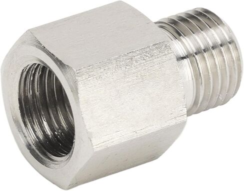 Pressure Gauge Sender Adapter 1/8in NPT Female to M10 x1.0 Male Stainless Steel Oil Reducer Adapter Pressure Gauge Adapter with Washer in Saudi Arabia