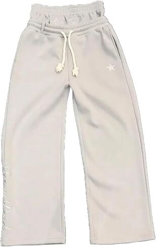 Mens Y2K Hip-Hop Sweatpants Drawstring Embroidery Double Waisted Baggy Wide Leg Vintage Workout Pants in Saudi Arabia