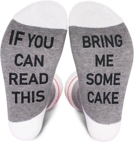 Funny Socks - If You Can Read This Bring Me Food - Novelty Gifts for Women & Men - Red & White Striped Socks in Saudi Arabia