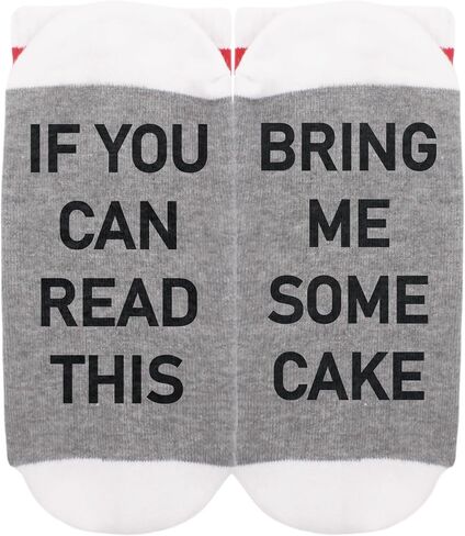 Funny Socks - If You Can Read This Bring Me Food - Novelty Gifts for Women & Men - Red & White Striped Socks in Saudi Arabia