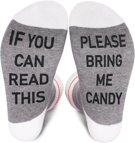 Funny Socks - If You Can Read This Bring Me Food - Novelty Gifts for Women & Men - Red & White Striped Socks in Saudi Arabia