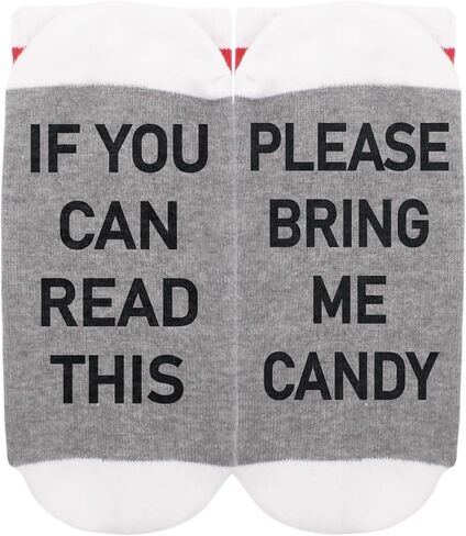 Funny Socks - If You Can Read This Bring Me Food - Novelty Gifts for Women & Men - Red & White Striped Socks in Saudi Arabia