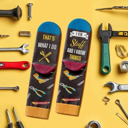 Zmart Funny Gifts For Men Women - Chainsaw Mechanic Middle Finger Socks, Handyman Gifts in Saudi Arabia