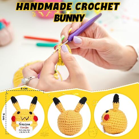 AICase Gifts for Him Her Boyfriend Girlfriend,Positive Crochet Animals Emotional Support Nuggets Bunny Cheer Unique Cute Decor Birthday I love You Presents for Couple Wife Husband Mothers Day in Saudi Arabia