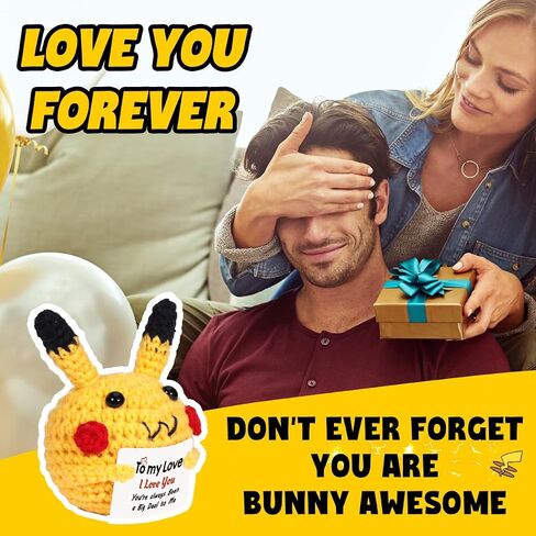 AICase Gifts for Him Her Boyfriend Girlfriend,Positive Crochet Animals Emotional Support Nuggets Bunny Cheer Unique Cute Decor Birthday I love You Presents for Couple Wife Husband Mothers Day in Saudi Arabia