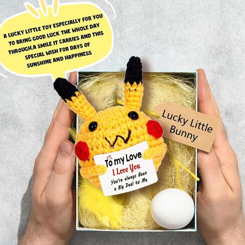 AICase Gifts for Him Her Boyfriend Girlfriend,Positive Crochet Animals Emotional Support Nuggets Bunny Cheer Unique Cute Decor Birthday I love You Presents for Couple Wife Husband Mothers Day in Saudi Arabia