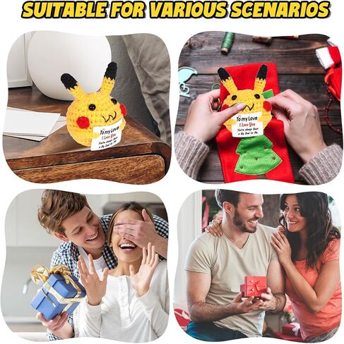 AICase Gifts for Him Her Boyfriend Girlfriend,Positive Crochet Animals Emotional Support Nuggets Bunny Cheer Unique Cute Decor Birthday I love You Presents for Couple Wife Husband Mothers Day in Saudi Arabia
