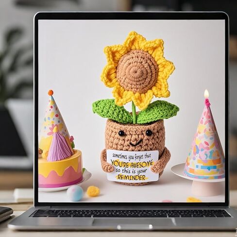 Appreciation Gifts for Teacher,Positive Emotional Handmade Crochet Sunflower,Teacher Day Gifts,Sometimes You Forget You're Awesome,Teacher's Birthday Thank You Gift,Christmas,Graduation Presents in Saudi Arabia