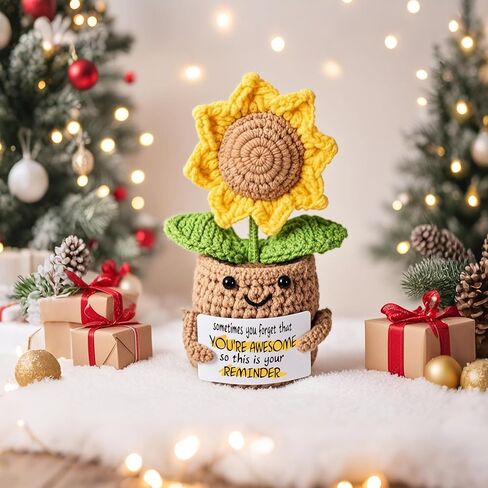 Appreciation Gifts for Teacher,Positive Emotional Handmade Crochet Sunflower,Teacher Day Gifts,Sometimes You Forget You're Awesome,Teacher's Birthday Thank You Gift,Christmas,Graduation Presents in Saudi Arabia