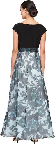 S.L. Fashions Women's Long Floral Print Sleeveless Special Occasion, Wedding Guest Dress W/Belt (Petite and Regular Sizes) in Saudi Arabia