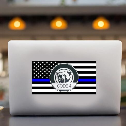 3PCS Thin Blue line Sticker Code 4, Thin Blue Line Skull Decal, Police Support Stickers, American Flag Thin Blue Line Decal, for Cars Trucks Window Laptop in Saudi Arabia