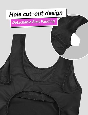 Girls Swimsuit Sleeveless Bathing Suits Back Cutout Summer Swimwear with Removable Chest pad 6-14 Years in Kuwait